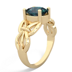 Thumbnail for Lab Alexandrite Celtic Knot 14K Yellow Gold ring R2377 - side view
