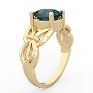 Alexandrite Celtic Knot Cocktail 14K Yellow Gold ring R2377