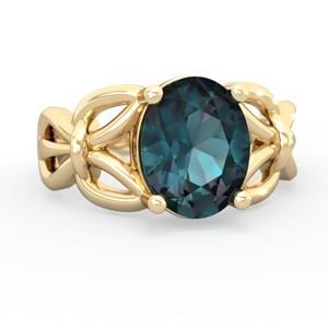 Alexandrite Celtic Knot Cocktail 14K Yellow Gold ring R2377