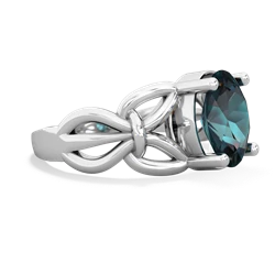 Alexandrite Celtic Knot Cocktail 14K White Gold ring R2377