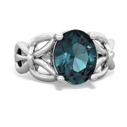 Alexandrite Celtic Knot Cocktail 14K White Gold ring R2377