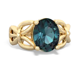 Alexandrite Celtic Knot Cocktail 14K Yellow Gold ring R2377