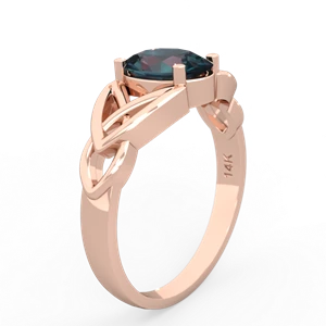 Alexandrite Celtic Trinity Knot 14K Rose Gold ring R2389