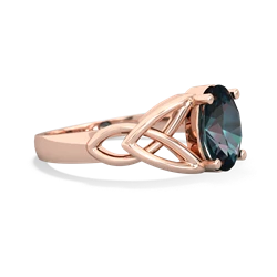 Thumbnail for Lab Alexandrite Celtic Trinity Knot 14K Rose Gold ring R2389 - hand 1 view
