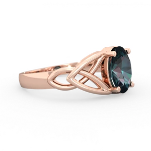 Alexandrite Celtic Trinity Knot 14K Rose Gold ring R2389