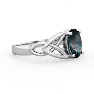 Alexandrite Celtic Trinity Knot 14K White Gold ring R2389