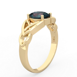 Alexandrite Celtic Trinity Knot 14K Yellow Gold ring R2389