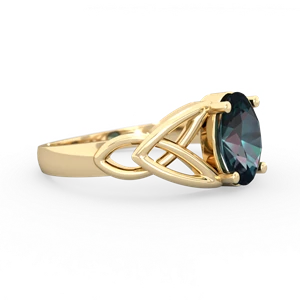 Alexandrite Celtic Trinity Knot 14K Yellow Gold ring R2389