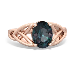 Alexandrite Celtic Trinity Knot 14K Rose Gold ring R2389