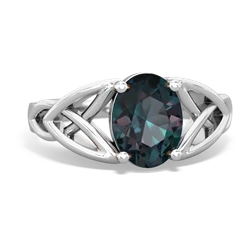 Alexandrite Celtic Trinity Knot 14K White Gold ring R2389