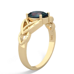 Alexandrite Celtic Trinity Knot 14K Yellow Gold ring R2389