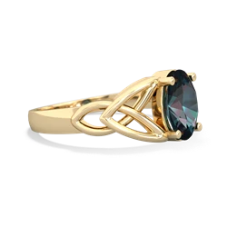 Alexandrite Celtic Trinity Knot 14K Yellow Gold ring R2389