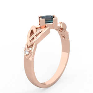 Alexandrite Celtic Knot Princess 14K Rose Gold ring R3349