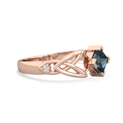 Alexandrite Celtic Knot Princess 14K Rose Gold ring R3349