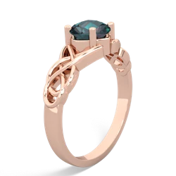 Thumbnail for Lab Alexandrite Celtic Knot 14K Rose Gold ring R5000 - side view