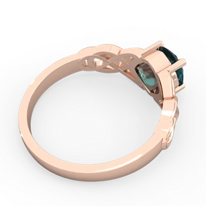 Alexandrite Checkerboard Cushion Celtic Knot 14K Rose Gold ring R5000