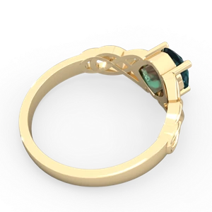 Alexandrite Checkerboard Cushion Celtic Knot 14K Yellow Gold ring R5000
