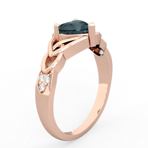 Alexandrite Claddagh Celtic Knot Diamond 14K Rose Gold ring R5001