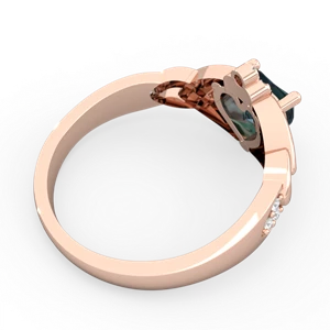 Alexandrite Claddagh Celtic Knot Diamond 14K Rose Gold ring R5001