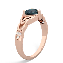 Alexandrite Claddagh Celtic Knot Diamond 14K Rose Gold ring R5001