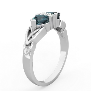 Alexandrite Celtic Knot Double Heart 14K White Gold ring R5040