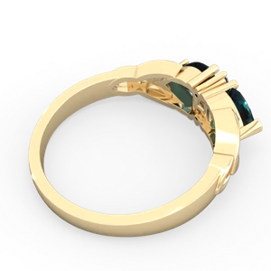 Alexandrite Celtic Knot Double Heart 14K Yellow Gold ring R5040