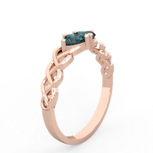 Alexandrite Heart To Heart Braid 14K Rose Gold ring R5870