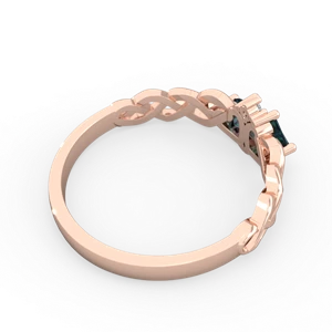 Alexandrite Heart To Heart Braid 14K Rose Gold ring R5870