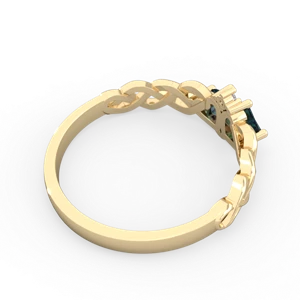 Alexandrite Heart To Heart Braid 14K Yellow Gold ring R5870