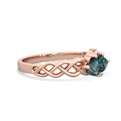 Alexandrite Heart To Heart Braid 14K Rose Gold ring R5870