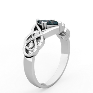 Alexandrite Keepsake Celtic Knot 14K White Gold ring R5300