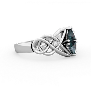 Alexandrite Keepsake Celtic Knot 14K White Gold ring R5300