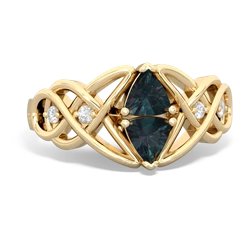 Alexandrite Keepsake Celtic Knot 14K Yellow Gold ring R5300