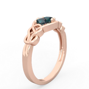 Alexandrite Celtic Love Knot 14K Rose Gold ring R5420