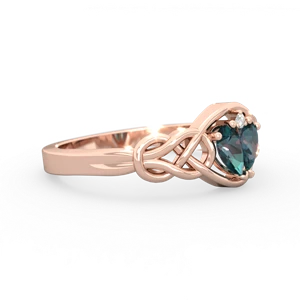 Alexandrite Celtic Love Knot 14K Rose Gold ring R5420