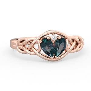 Alexandrite Celtic Love Knot 14K Rose Gold ring R5420