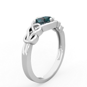 Alexandrite Celtic Love Knot 14K White Gold ring R5420