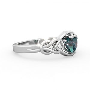Alexandrite Celtic Love Knot 14K White Gold ring R5420