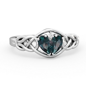 Alexandrite Celtic Love Knot 14K White Gold ring R5420