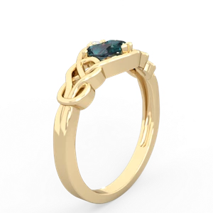 Alexandrite Celtic Love Knot 14K Yellow Gold ring R5420