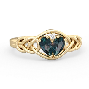 Alexandrite Celtic Love Knot 14K Yellow Gold ring R5420