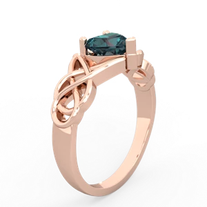 Alexandrite Claddagh Celtic Knot 14K Rose Gold ring R2367