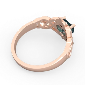 Alexandrite Claddagh Celtic Knot 14K Rose Gold ring R2367