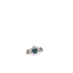 Thumbnail for Lab Alexandrite Claddagh Celtic Knot 14K White Gold ring R2367 - profile view
