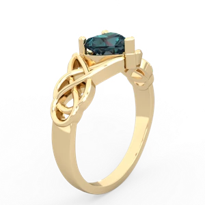 Alexandrite Claddagh Celtic Knot 14K Yellow Gold ring R2367