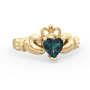 Alexandrite Claddagh 14K Yellow Gold ring R2370