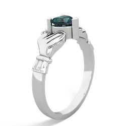 Alexandrite Claddagh 14K White Gold ring R2370