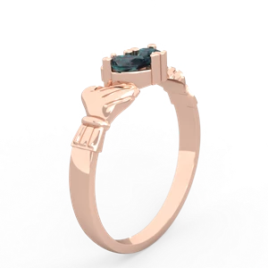 Alexandrite 'Our Heart' Claddagh 14K Rose Gold ring R2388