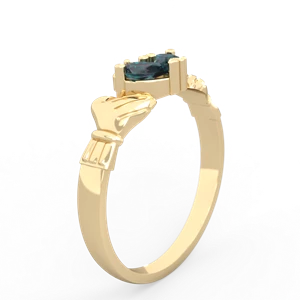 Alexandrite 'Our Heart' Claddagh 14K Yellow Gold ring R2388