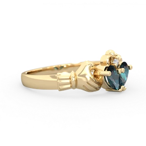 Alexandrite 'Our Heart' Claddagh 14K Yellow Gold ring R2388